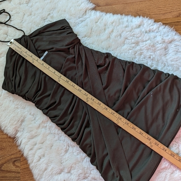 Zara cut-out draped mini dress green xs - Picture 13 of 16